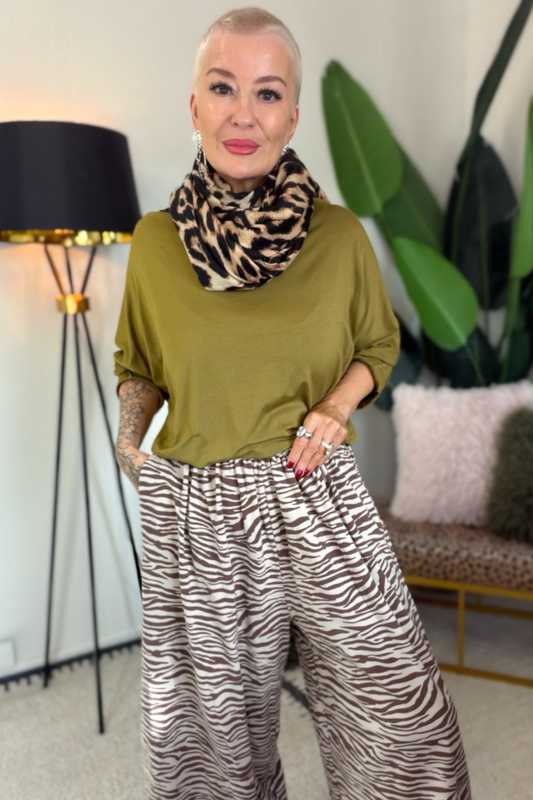 Zebra Barrel Leg Joggers