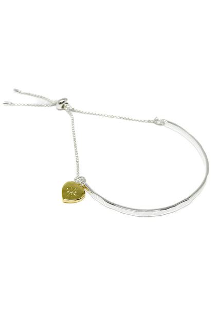 Madison Heart Slider Bangle - Gold