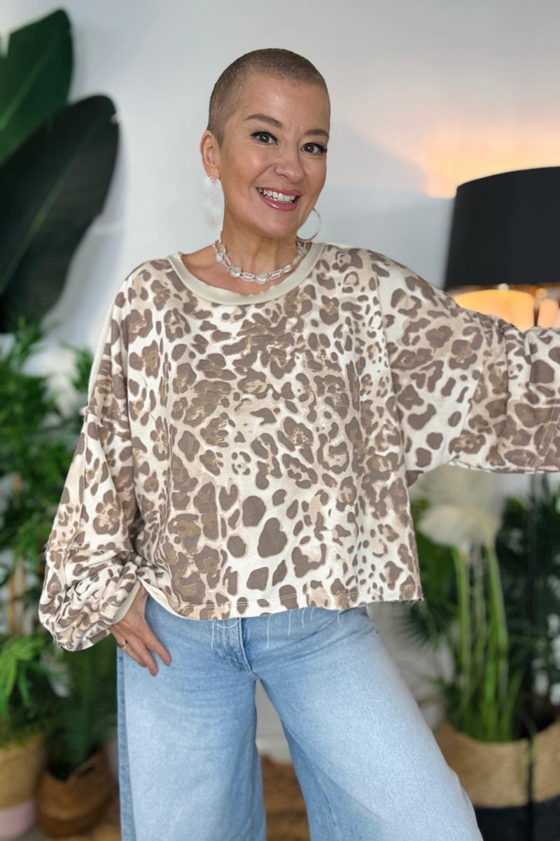Micha Leopard Print Sweatshirt