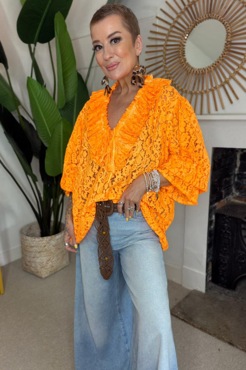 Lace Ruffle Blouse