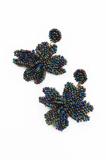 My Doris Outlet 3D Small Flower Earrings - Petrol