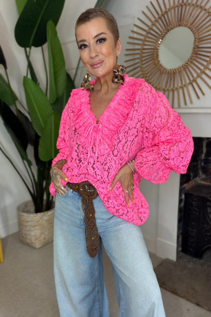 Lace Ruffle Blouse