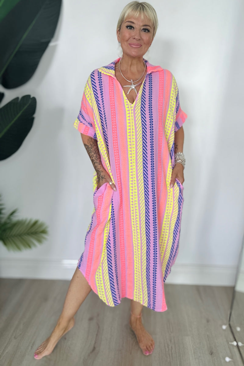 Chevron Longline Cotton Tunic