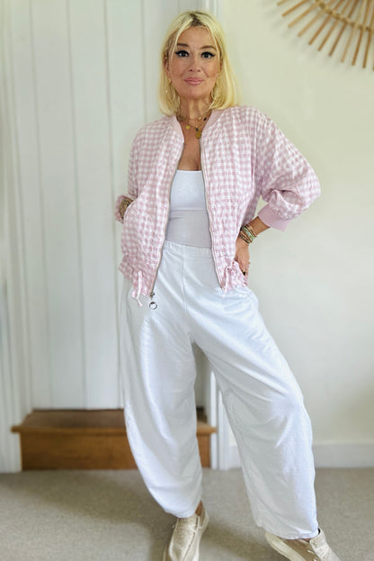 Gina Gingham Bomber Jacket