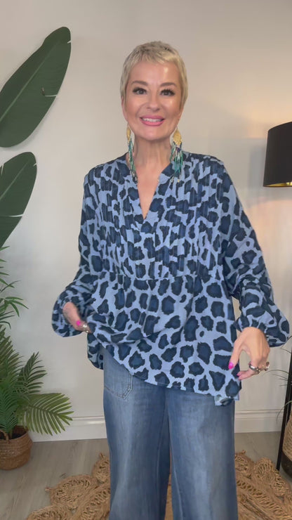 Leopard Print Smock Top