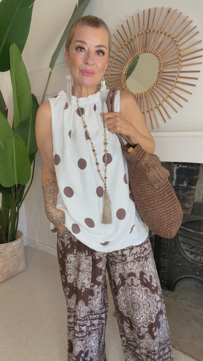 Polka Dot Sleeveless Top