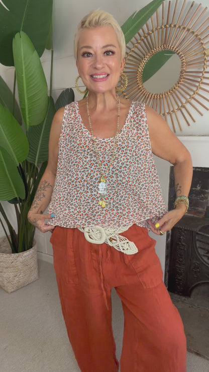 Cashmere Mix Leopard Print Top