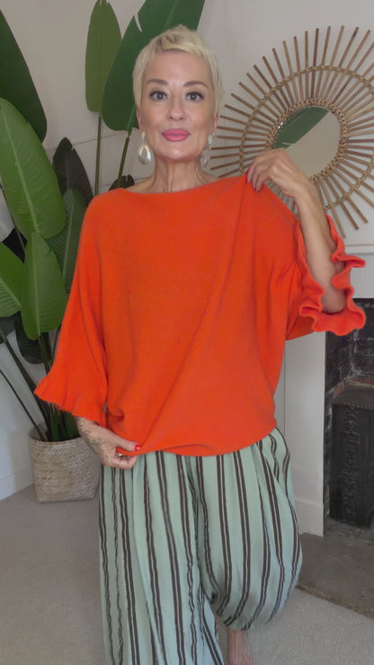 Frill Sleeve Knit