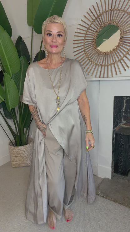 The Sienna Satin Drape Tunic