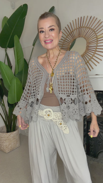 Crochet Tie Front Cardigan
