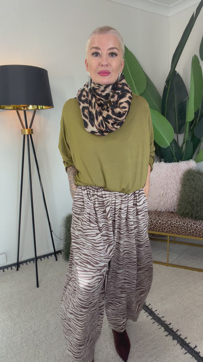 Zebra Barrel Leg Joggers