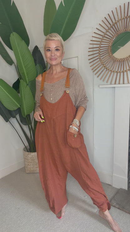 Jamie Linen Dungarees