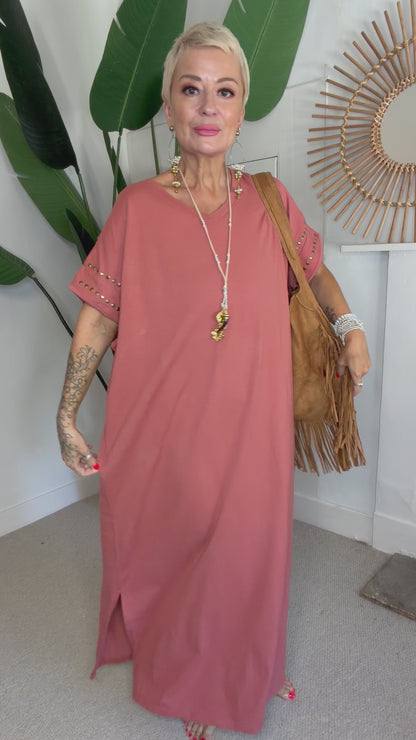 Studded T-Shirt Maxi Dress