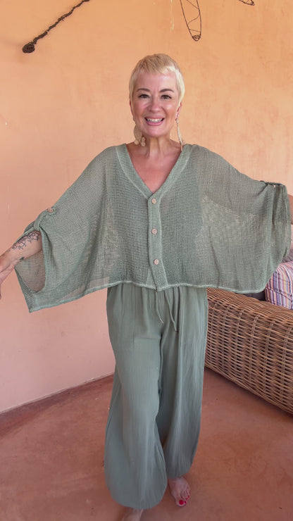 Balearic Breeze Button Up Top