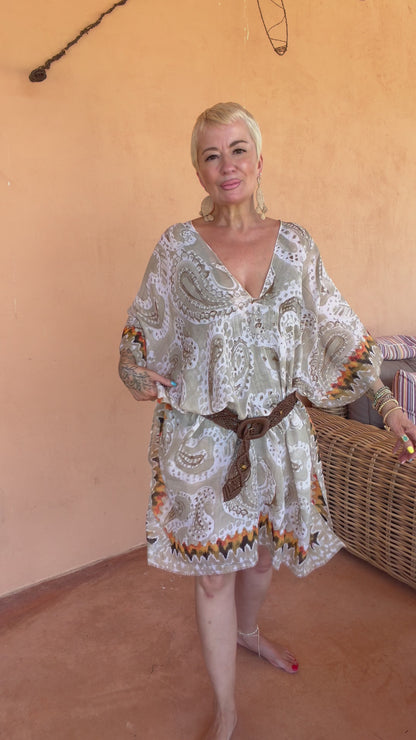 Paisley Ikat Kaftan