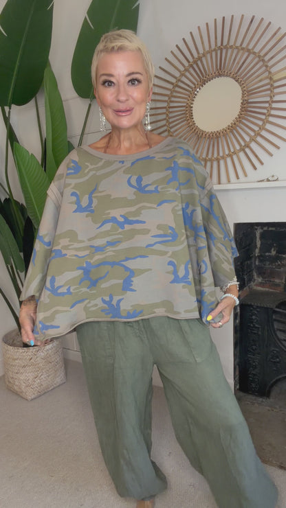 Camo Crush Sweat Top