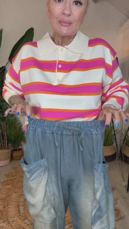 Vintage Wash Denim Trousers