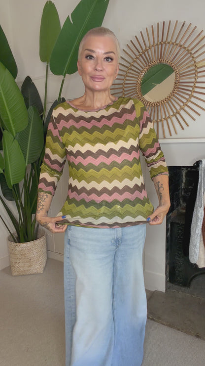 Sheerest Camo Knitted Top