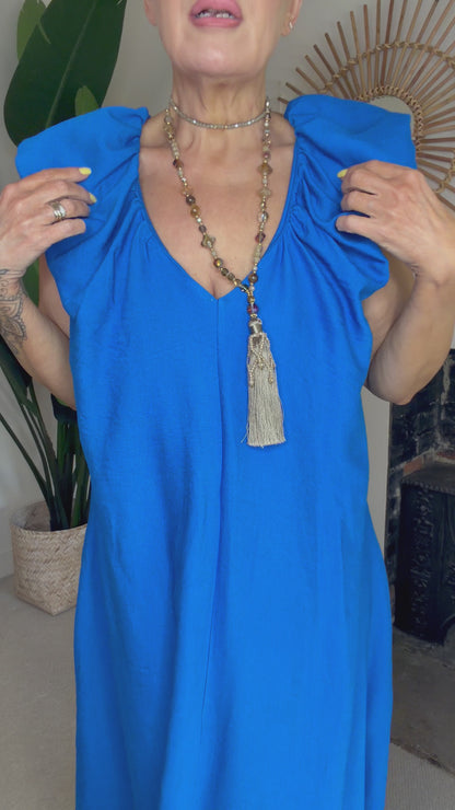 Ruffle Sleeveless Maxi Dress
