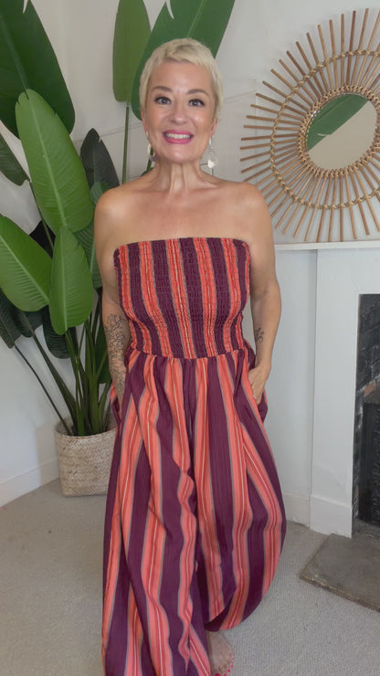 Stripe Bandeau Jumpsuit