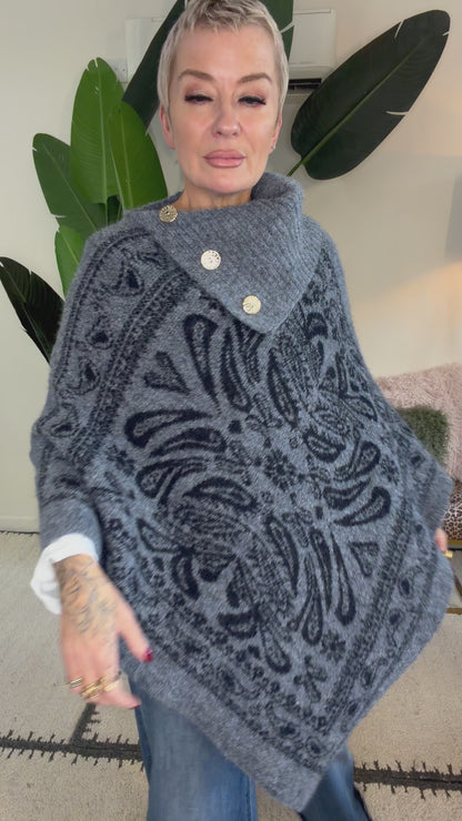 Paisley Poncho Knit