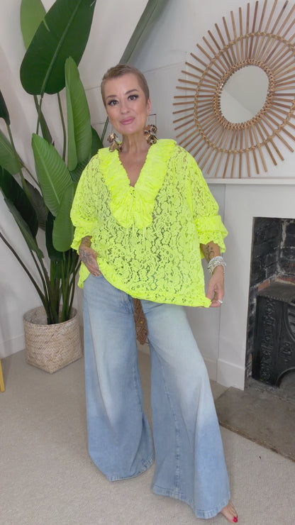 Lace Ruffle Blouse