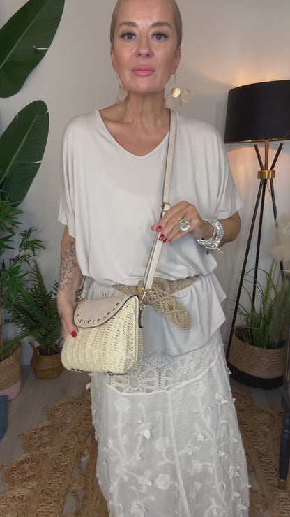 Small Studded Basket Bag