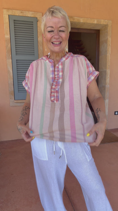 Gingham & Stripe Blouse