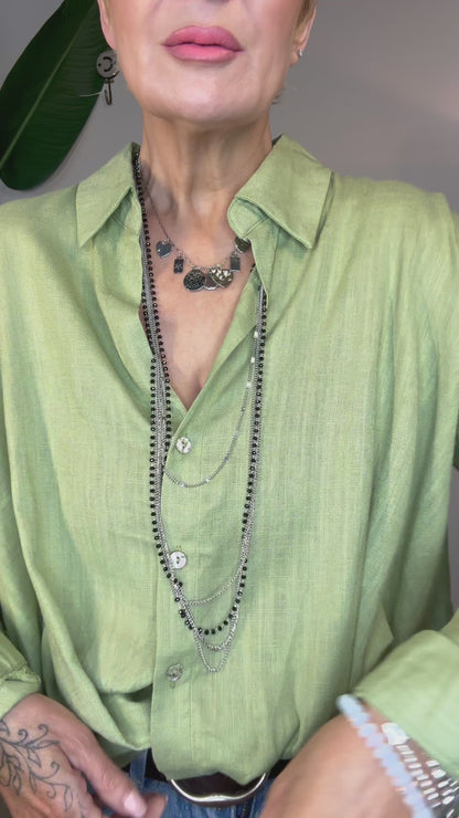 Effortless Twist Linen Blend Blouse