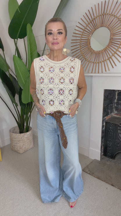 Boho Bloom Crochet Tank