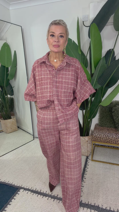 Tweed Wide Leg Trousers
