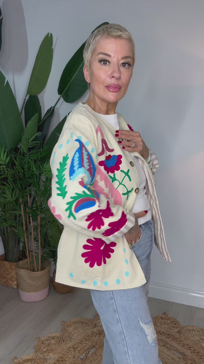 Wanderlust Embroidered Canvas Jacket