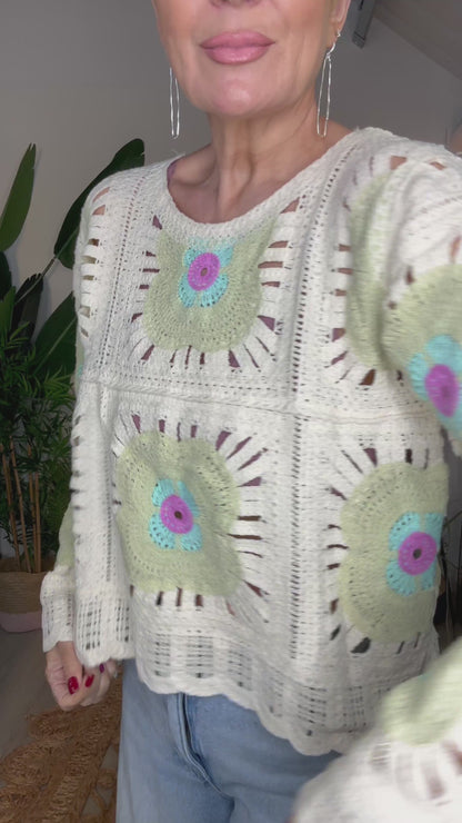 Flower Power Crochet Jumper
