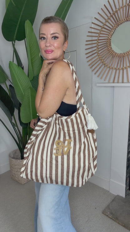 LOVE & Tassel Tote Bag