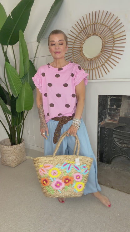 Polka Dot Frill Tee