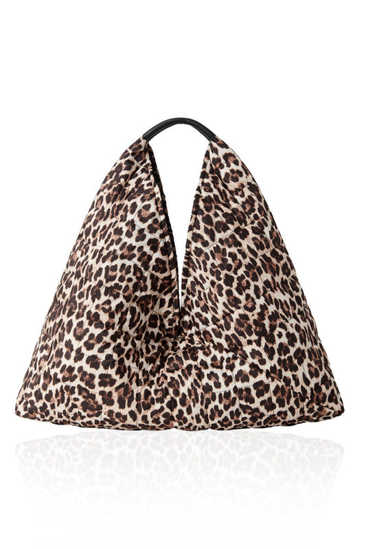 Leopard Print Puffer Tote Bag