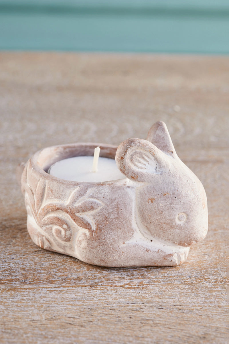 Terracotta Rabbit Tealight Holder