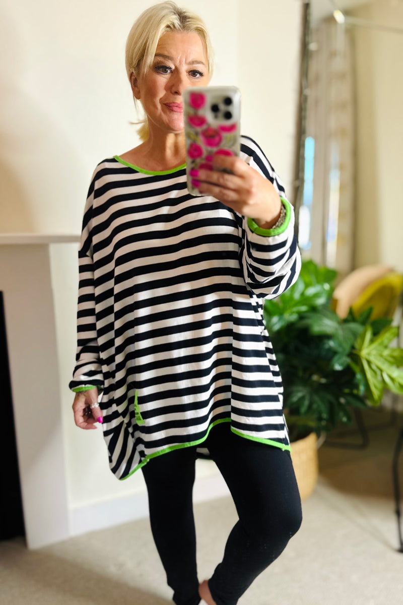 Margot Contrast Trim Stripe T-Shirt