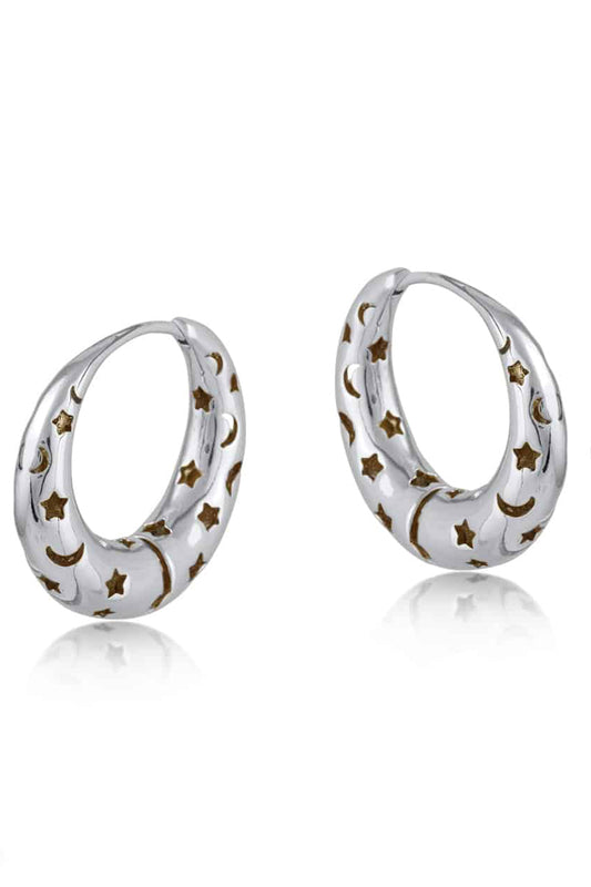 Big Metal London Celestial Hoop Earrings