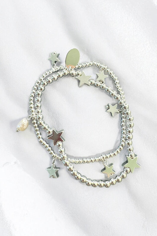 Double Strand Multi Star Beaded Bracelet