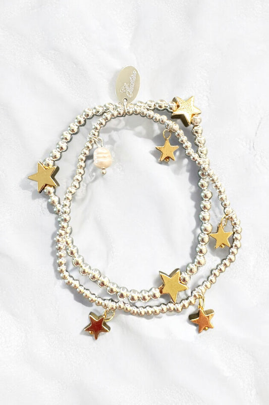 Double Strand Multi Star Beaded Bracelet