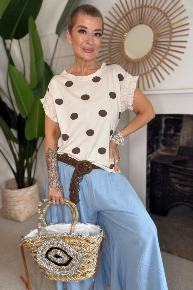Polka Dot Frill Tee