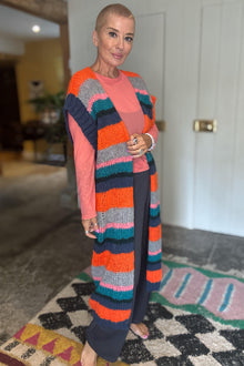 Jennie Longline Striped Cardigan