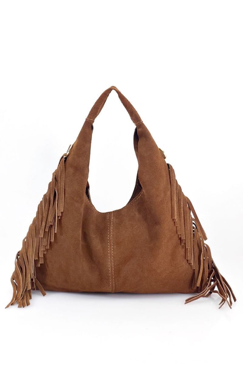 Fringe Suede Grab Bag