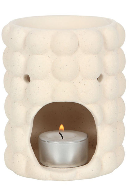 Cream Speckle Bubble Oil Burner and Wax Warmer