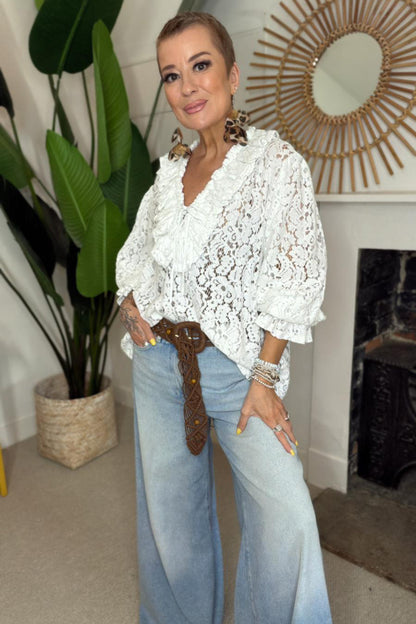 Lace Ruffle Blouse