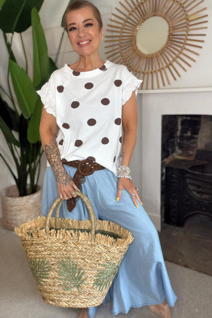 Polka Dot Frill Tee