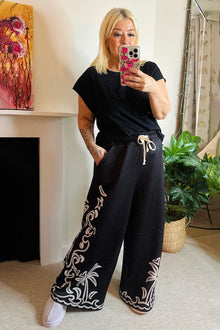 Zaya Wide Leg Printed Trousers