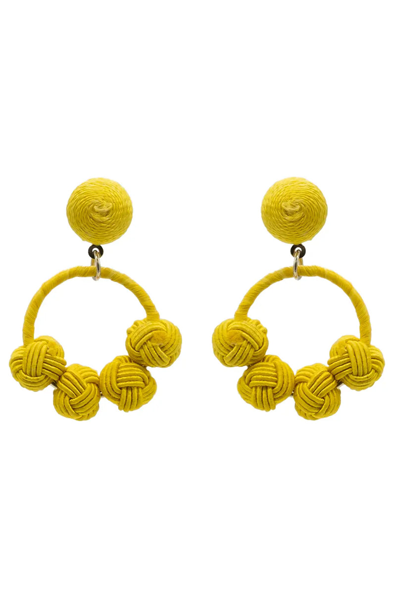 Narratives The Line Cotton Woven Knot Small Hoop Earrings