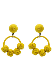 Narratives The Line Cotton Woven Knot Small Hoop Earrings